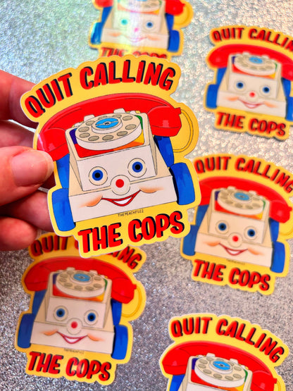 Sticker shown flat on a plain background