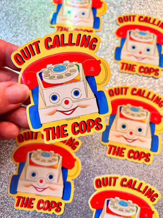 Sticker shown flat on a plain background