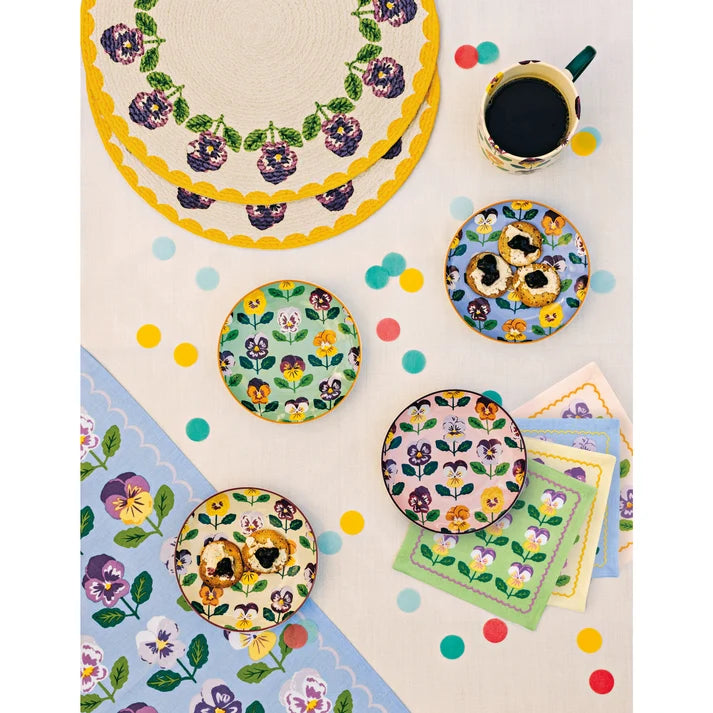 Pansy Printed cocktail napkins shown individually to compare colours – PABOOM
