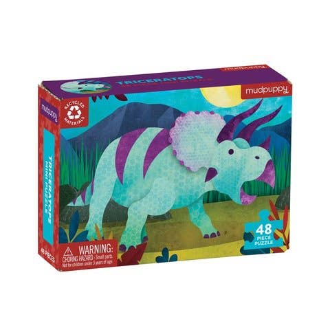 Triceratops mini puzzle completed image - PABOOM