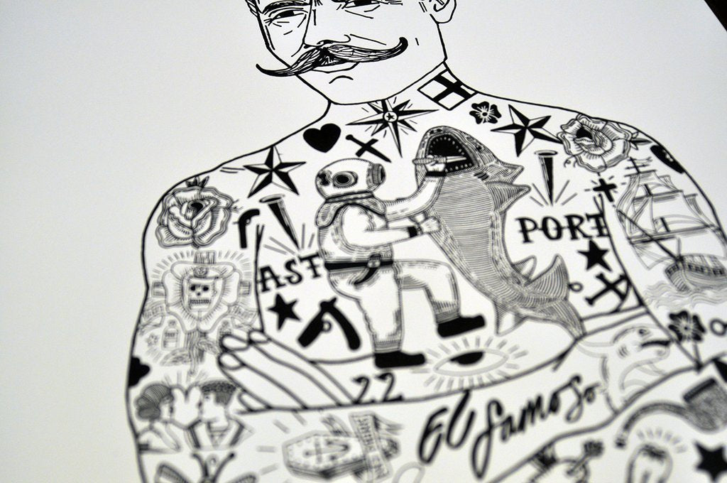 Tattooed Gentleman A3 Print