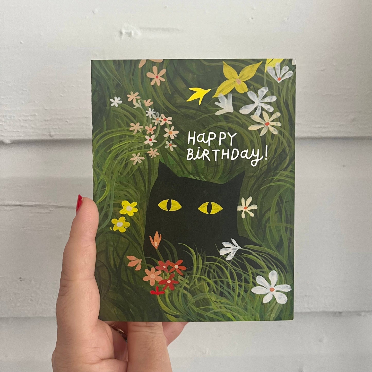 Flower Kitty Birthday Card
