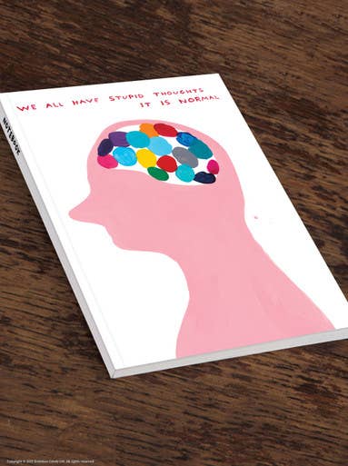 David Shrigley x Brainbox Candy Stupid Thoughts A5 notebook, lined pages - PABOOM