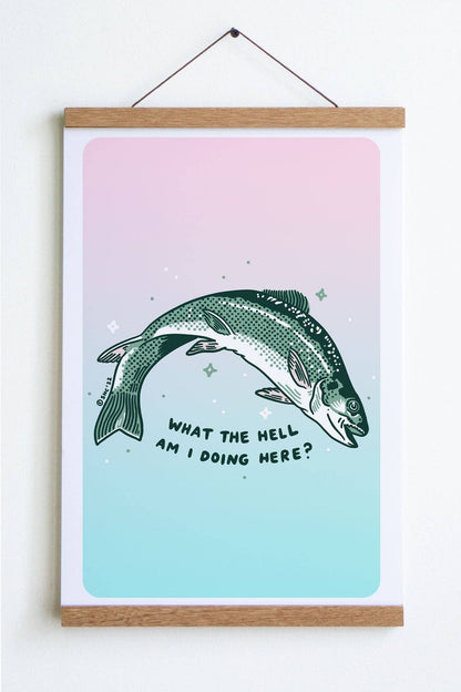 What the Hell Print - Pink Blue Gradient