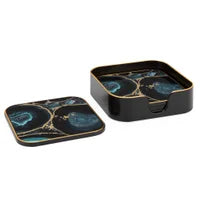 Agate Savoy Gold Trim Coasters Set