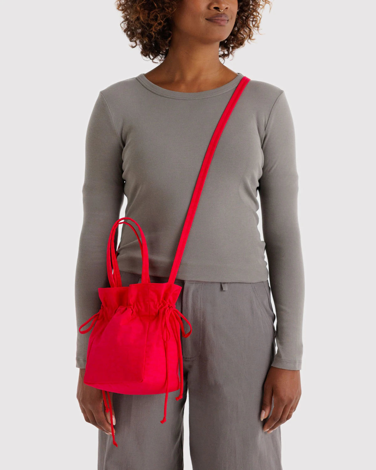 BAGGU Nylon Drawstring Bag - Candy Apple