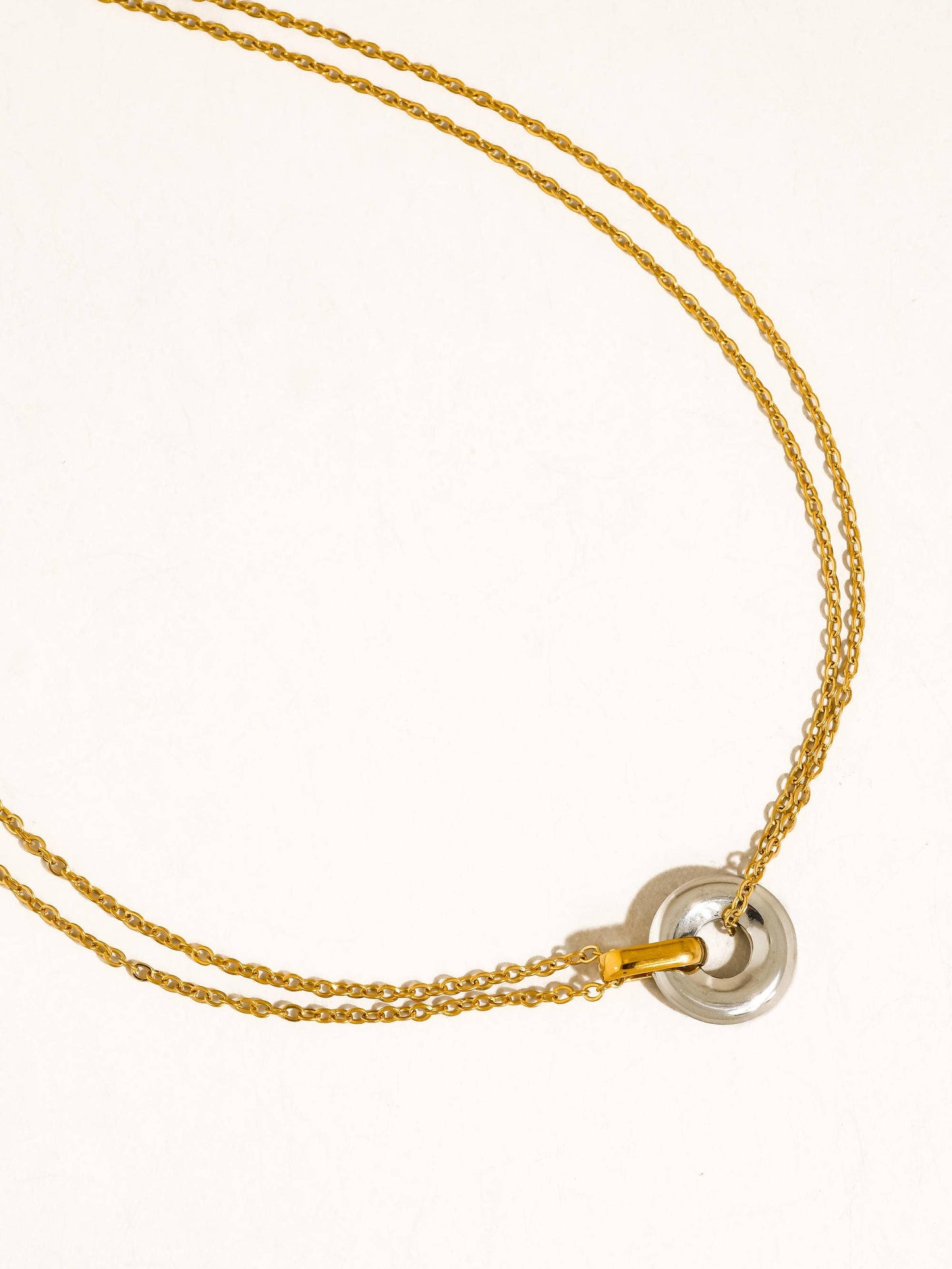 Brixton Two Tone Circle Necklace