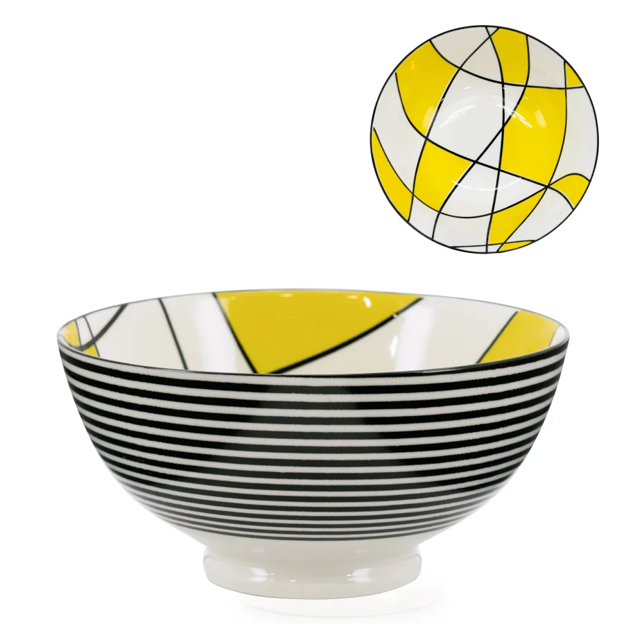 Kiri Collection Abstract Yellow Medium Bowl