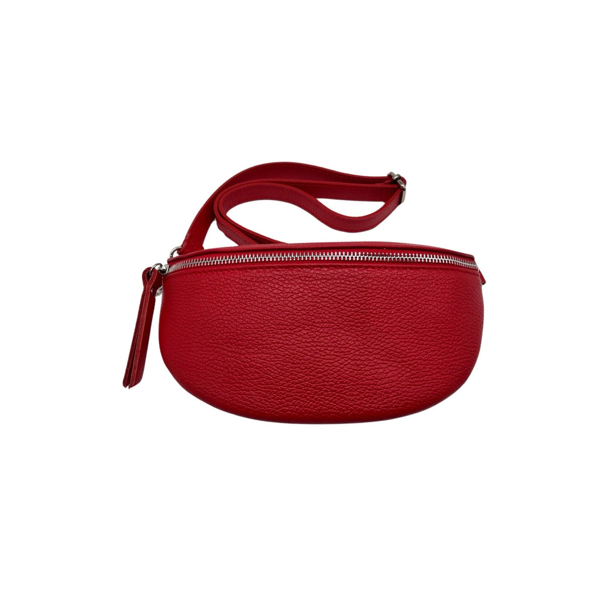 Grained Leather Belt Bag - Navy