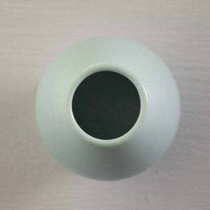 Light blue porcelain kusenaoshi whisk stand, side view - PABOOM