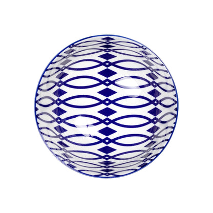 Kiri Collection Bowl Blue Lattice Large