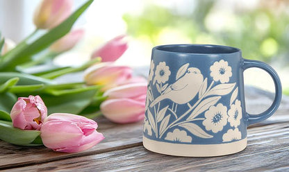 Leaves + Birds Wide Base Mug