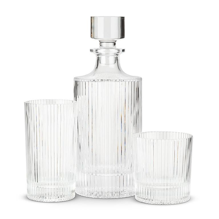 Clear glass vertical optic highball, additional angle