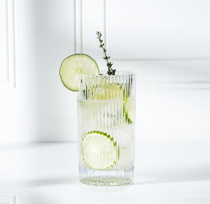 Clear glass vertical optic highball, additional angle