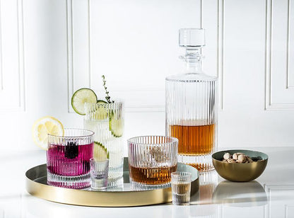 Clear glass vertical optic tumbler, additional angle