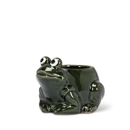 Crouched Frog Planter, additional angle