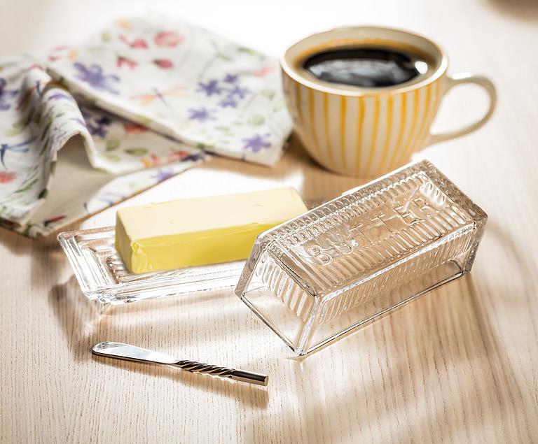 Glass Butter Dish, additional angle