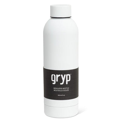 White soft-touch insulated stainless steel thermal bottle, 9 inches tall