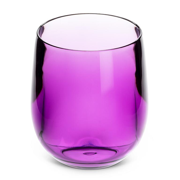 Jewel-toned purple acrylic tumbler, additional angle