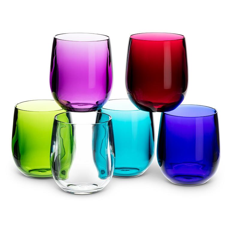 Jewel-toned purple acrylic tumbler, additional angle