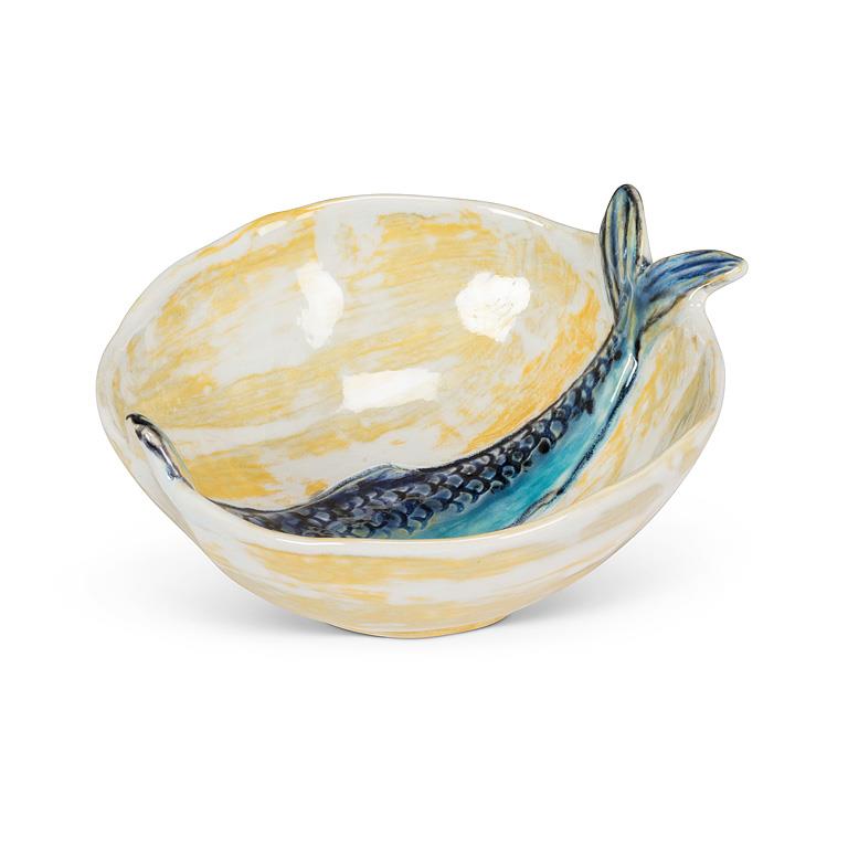 Round Slim Fish Bowl Blue/Yellow