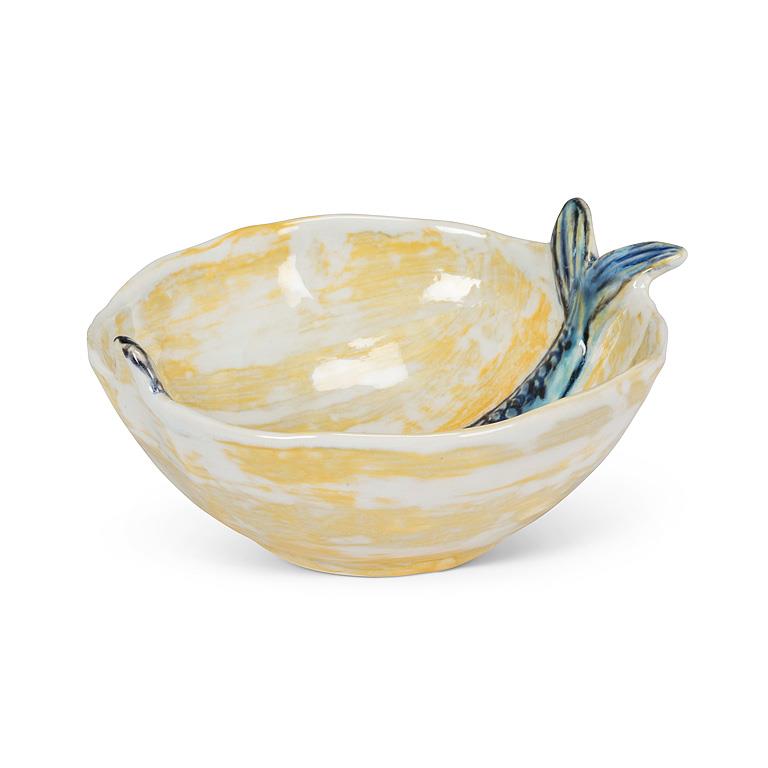 Round Slim Fish Bowl Blue/Yellow