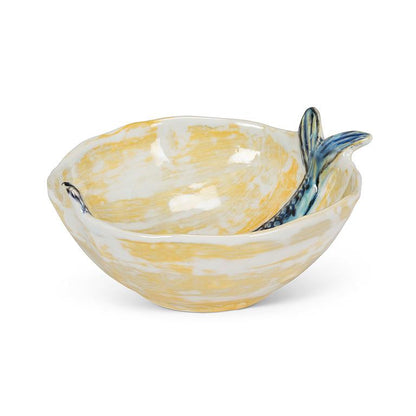 Round Slim Fish Bowl Blue/Yellow