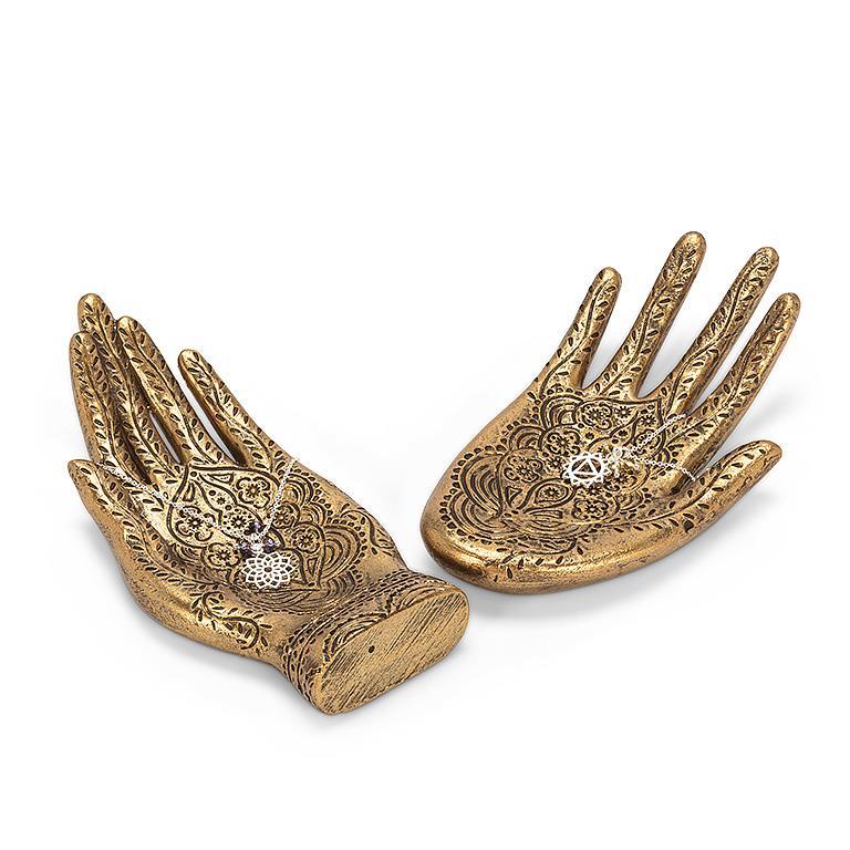 Gold Engraved Hand Dish Set