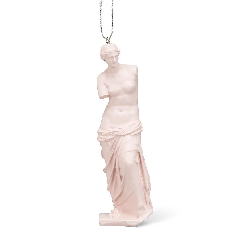Light pink resin Venus statue in classical Romanesque style, 6 inches tall