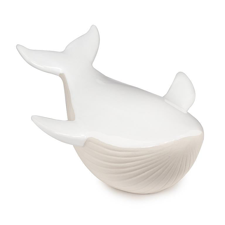 White porcelain whale figurine, additional angle