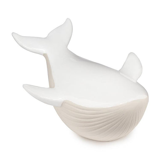 White porcelain whale figurine, additional angle