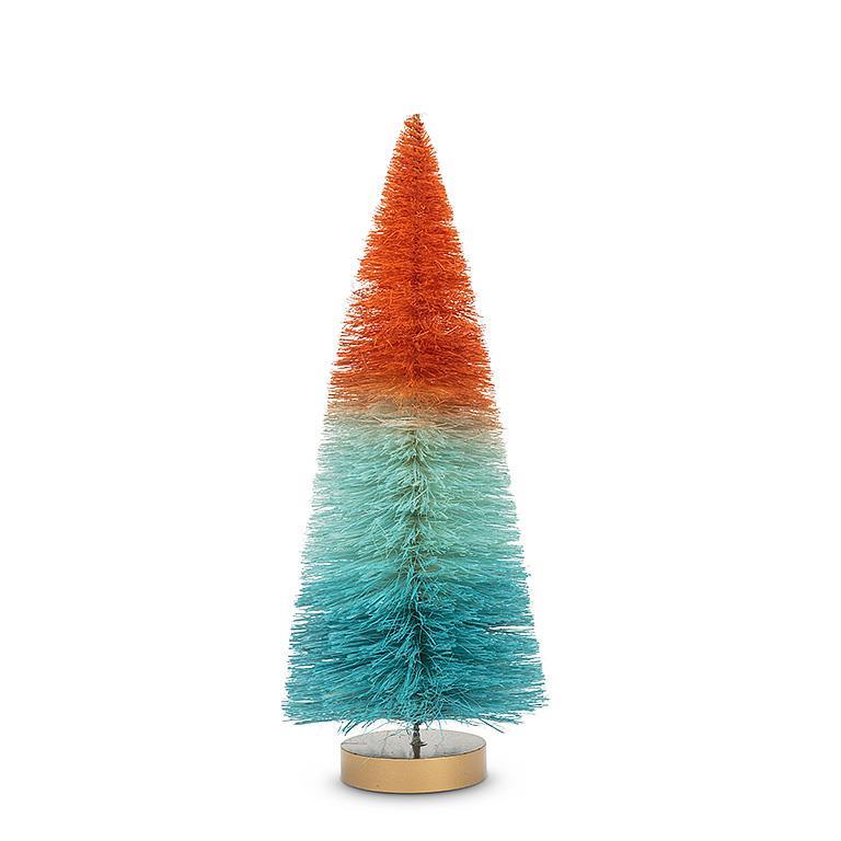 Large Ombré Brush Tree Blue