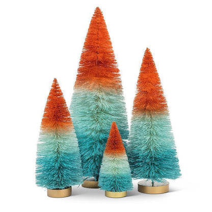 Large Ombré Brush Tree Blue