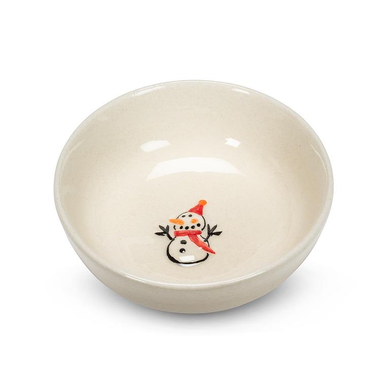 Snowman Mini Bowl displayed with holiday table styling.