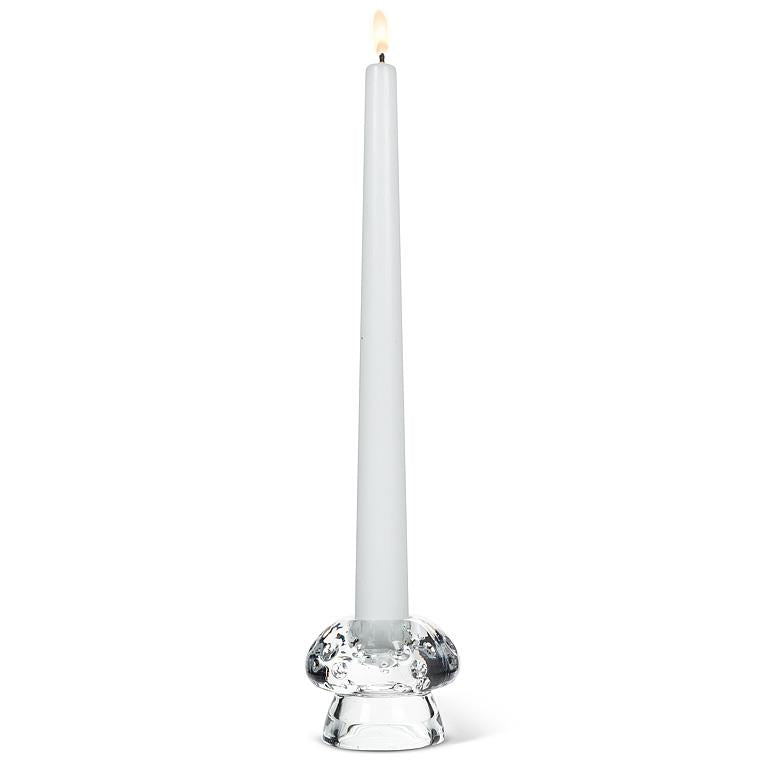 Glass taper candle holder shaped like a mushroom, additional angle