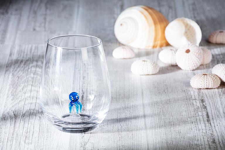 Octopus Icon Stemless Wine Glass