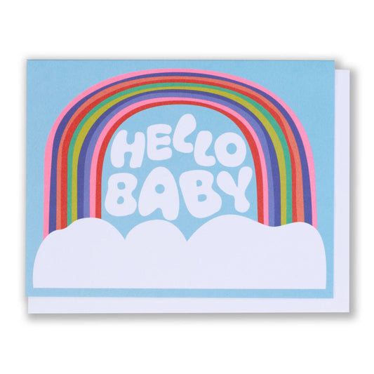 Hello Baby Rainbow and Clouds Card