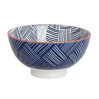 Kiri Bowl Medium Blue Hatch Weave