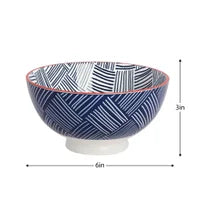 Kiri Bowl Medium Blue Hatch Weave