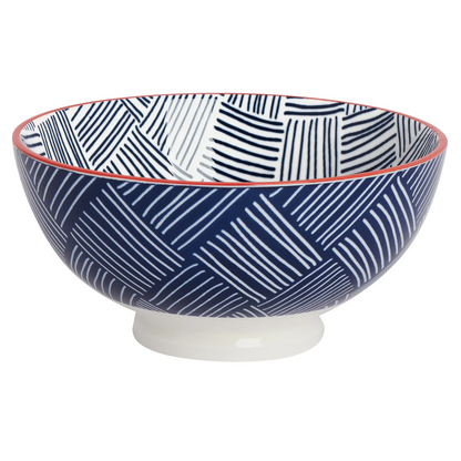 Kiri Bowl Large Blue Hatch Weave