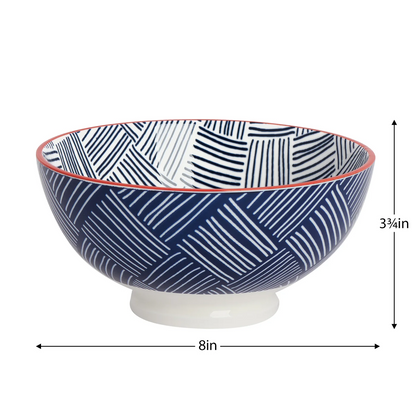 Kiri Bowl Large Blue Hatch Weave