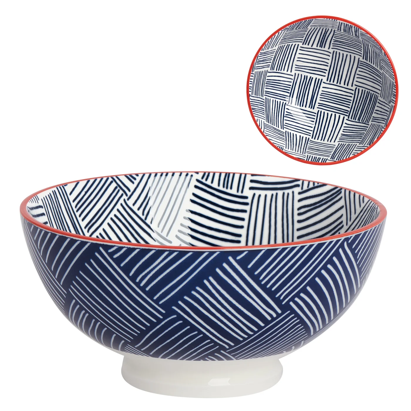 Kiri Bowl Large Blue Hatch Weave