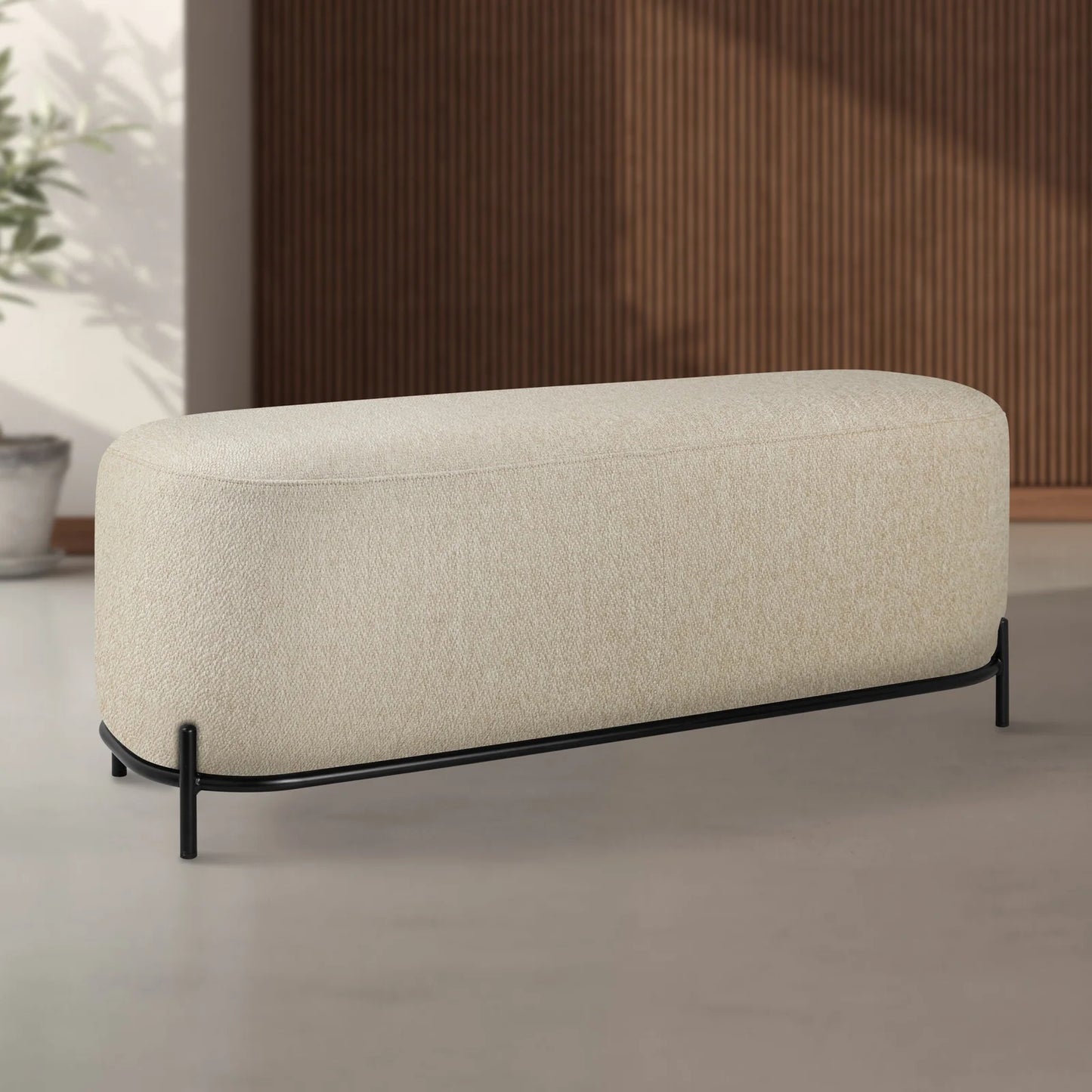 Pender Pin Leg Long Bench Oatmeal