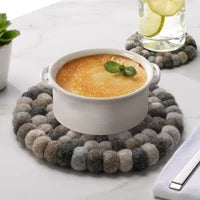 Modwool Multi Natural Felt Ball Trivet