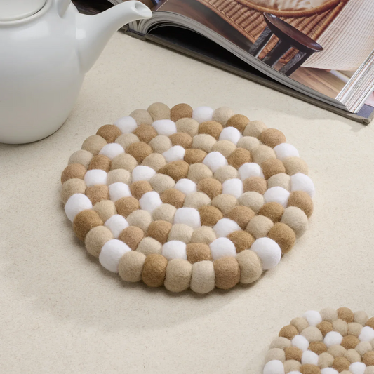 Modwool Felt Ball Trivet Taupe