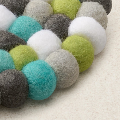 Modwool Felt Ball Coasters Teal/Green/Grey/White