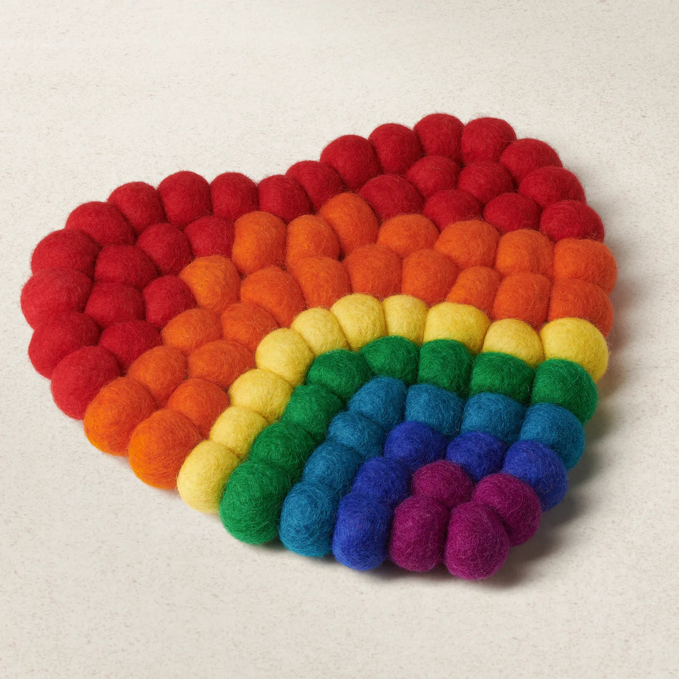 Modwool Ball Trivet Heart Shaped Trivet