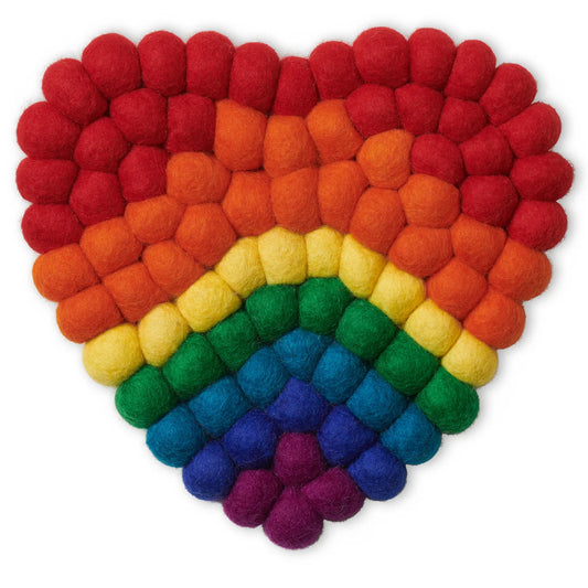 Modwool Ball Trivet Heart Shaped Trivet