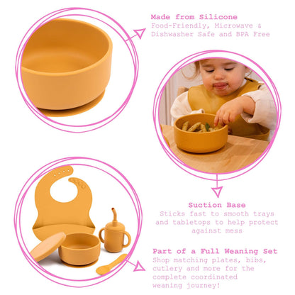 Baby Silicone Suction Bowl - Dusty Rose