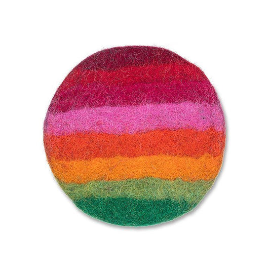 Rainbow Stripe Felt Coaster